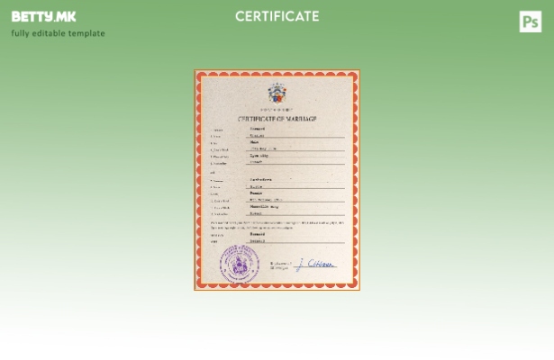 Модерен стил Француски шаблон за PSD шаблон за документи за брак